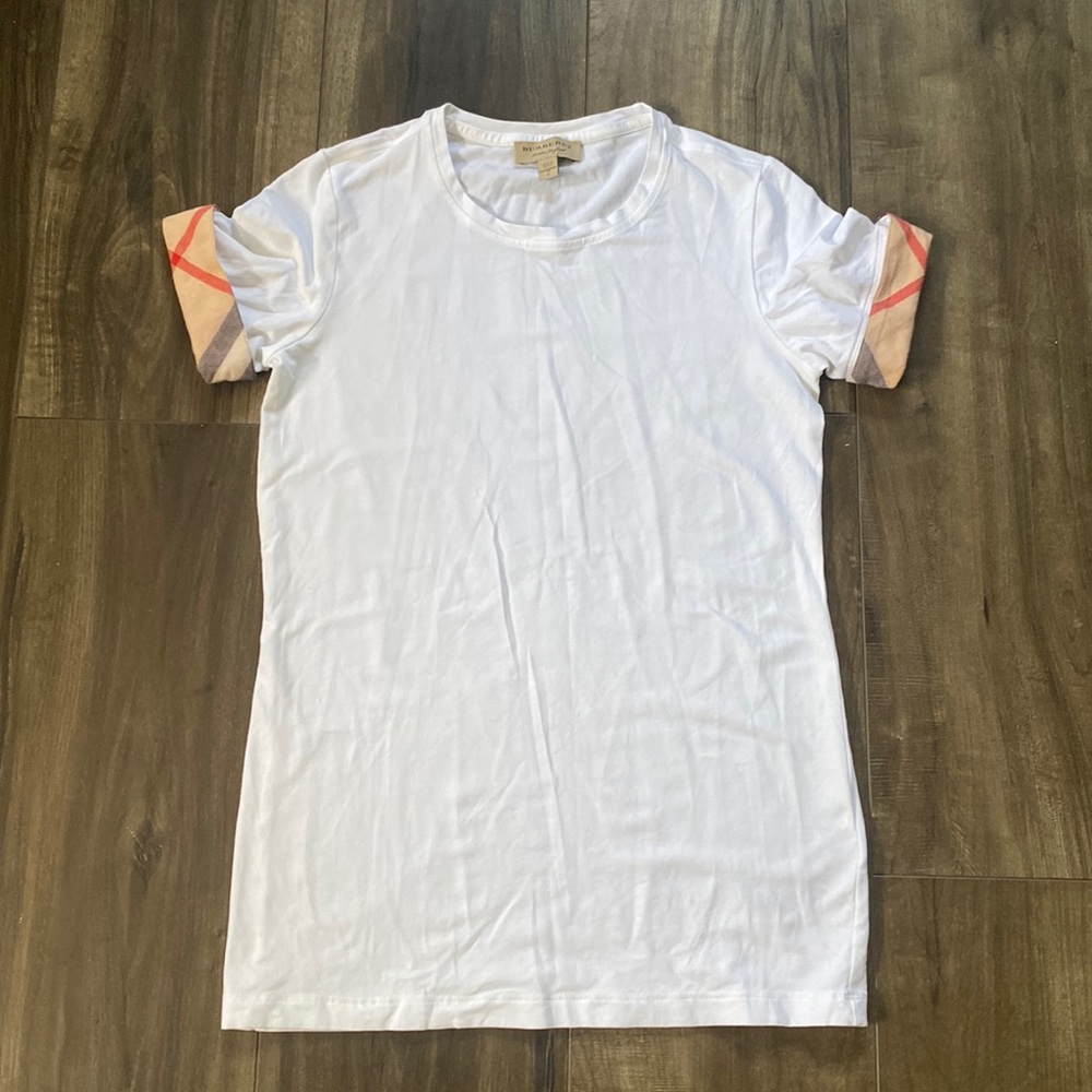 Burberry (authentic) tee with Burberry check cuff on sleeves